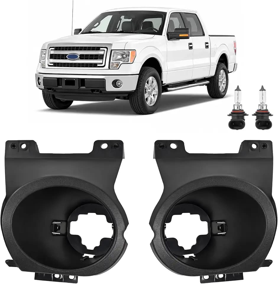 HECASA Fog Light Bezel W/H10 Bulbs Compatible with 2009-2014 F-150