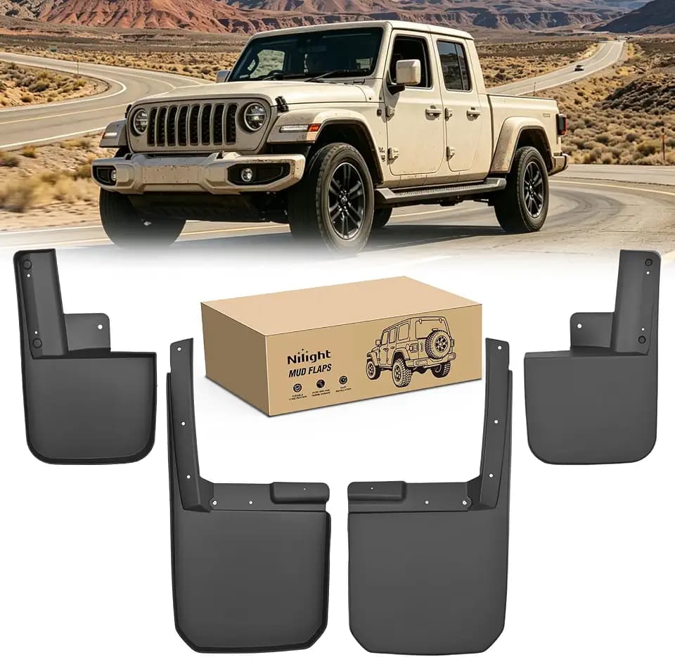 Nilight Mud Flaps Splash Guards for Jeep Gladiator 2020-2026
