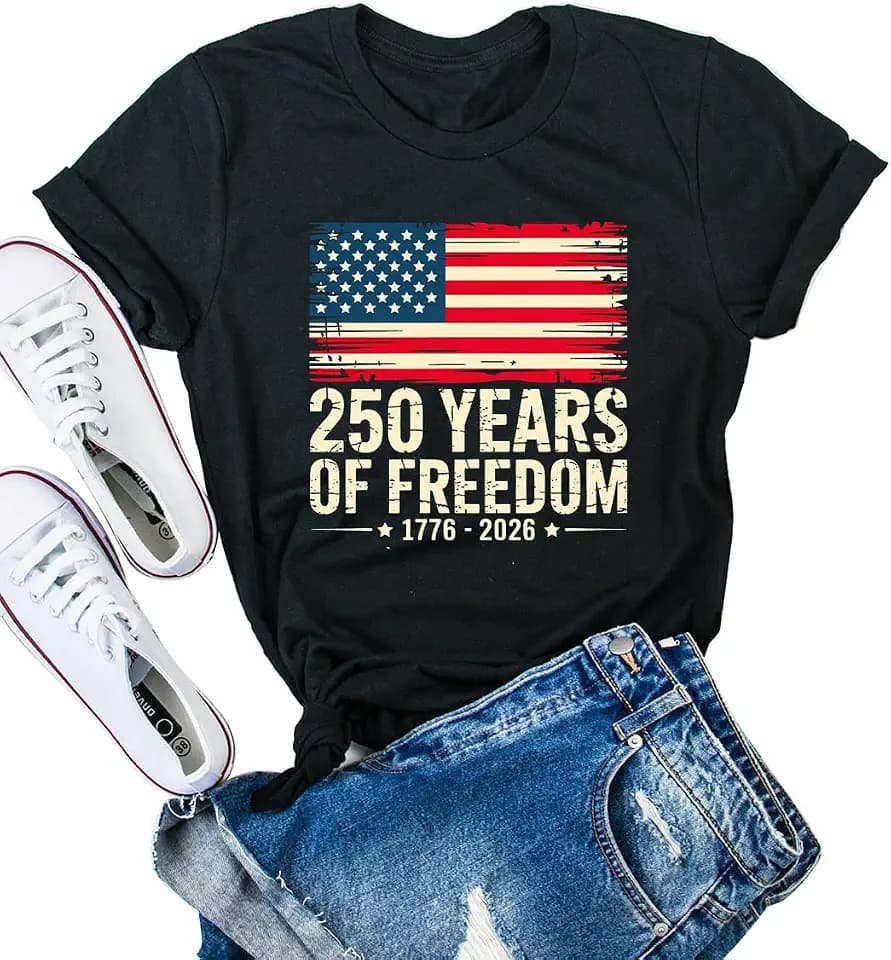 250 Years America Anniversary Flag Design T-Shirt for Men, 4th of July Independence Day T-Shirt Celebration Tee