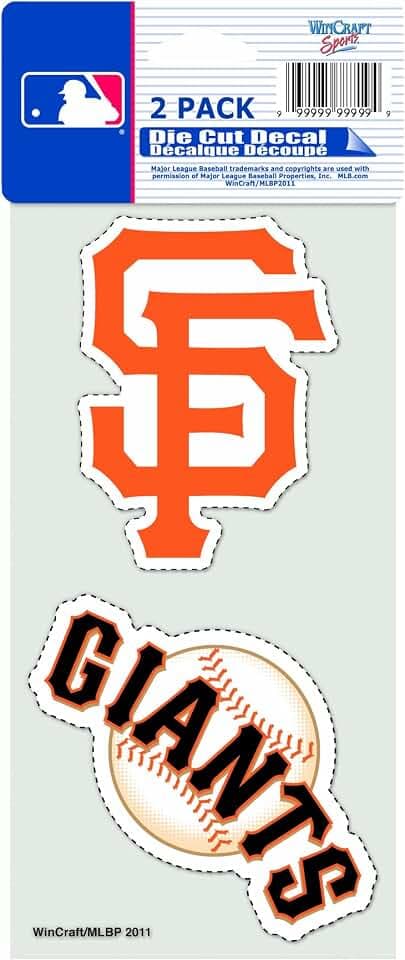 Win-Craft,Inc-McArthur San Francisco Giants Decal 4x4 Perfect Cut Set of 2
