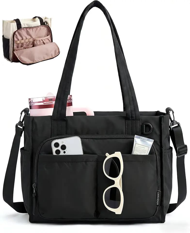 BAGSMART Tote Bag for Women, Puffy Laptop Work College Shoulder Handbag