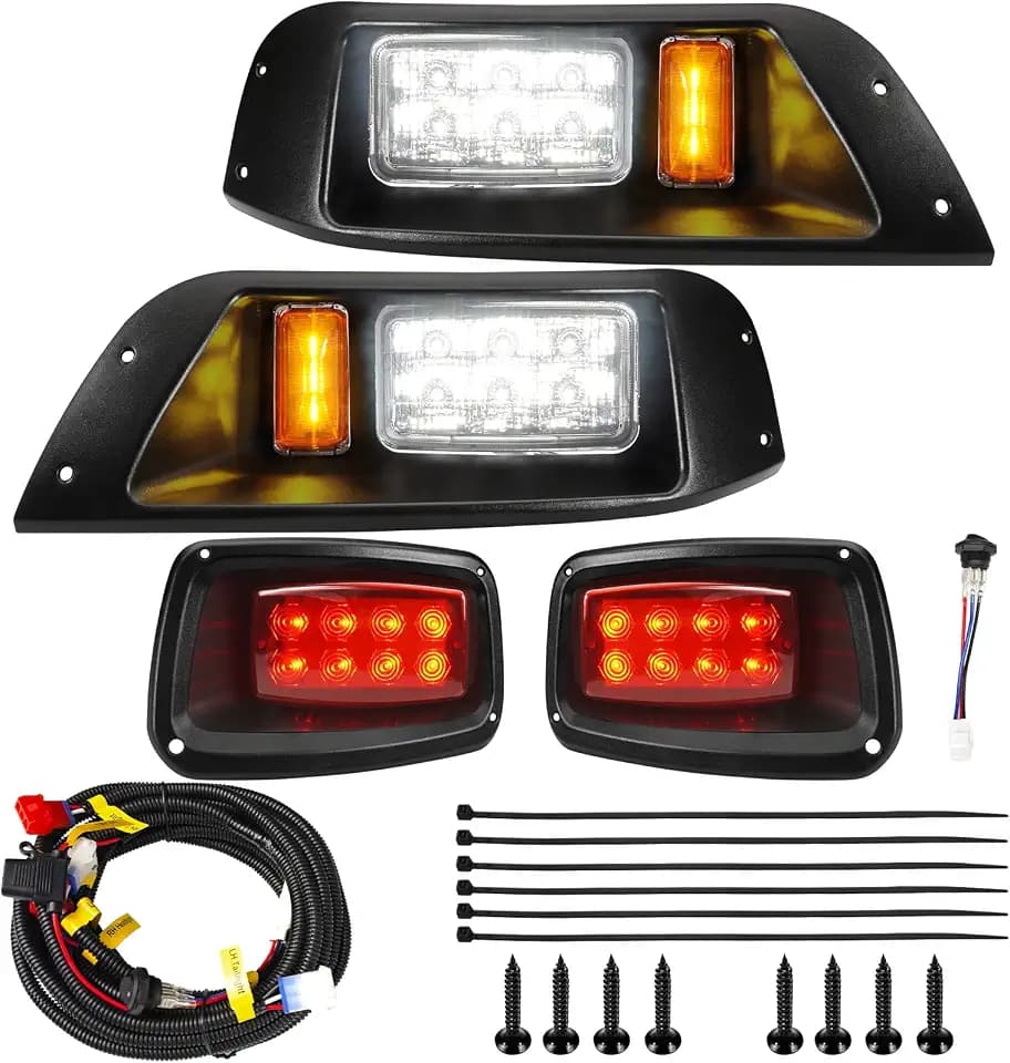 EZGO LED Headlight Tail Light Kit, Golf Cart Headlight Taillight