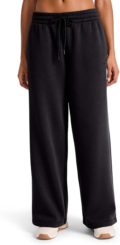 Reebok Women's Tonal Wide Leg Sweatpant, Standard Fit, 30” Inseam, Midweight Cotton-Poly Fabric