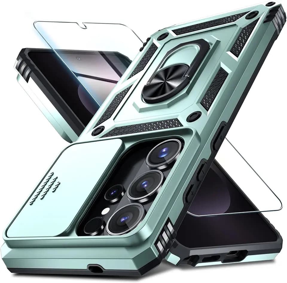for Samsung Galaxy S26 Ultra Case Built in Slide Camera Cover,Dark Green