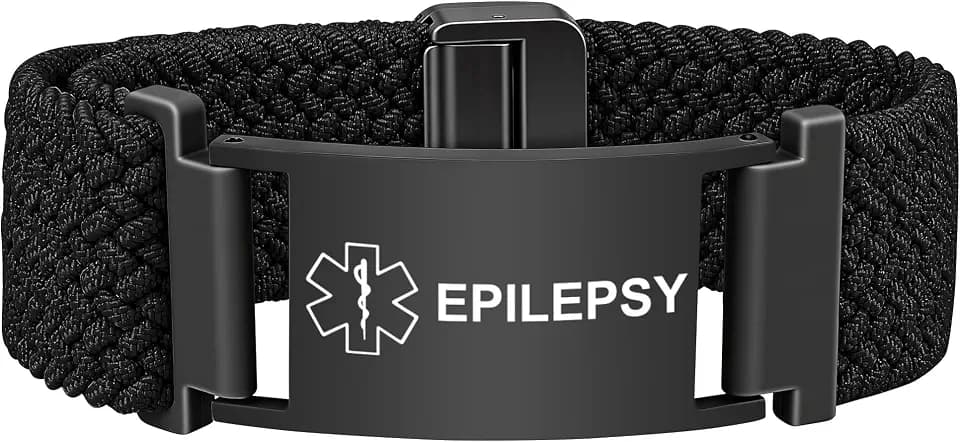 Medical Alert Bracelet for Women Men, Medical Alert ID Adjustable Wristband Braided Stretchy for Diabetic D.N.R Pacemaker Epilepsy