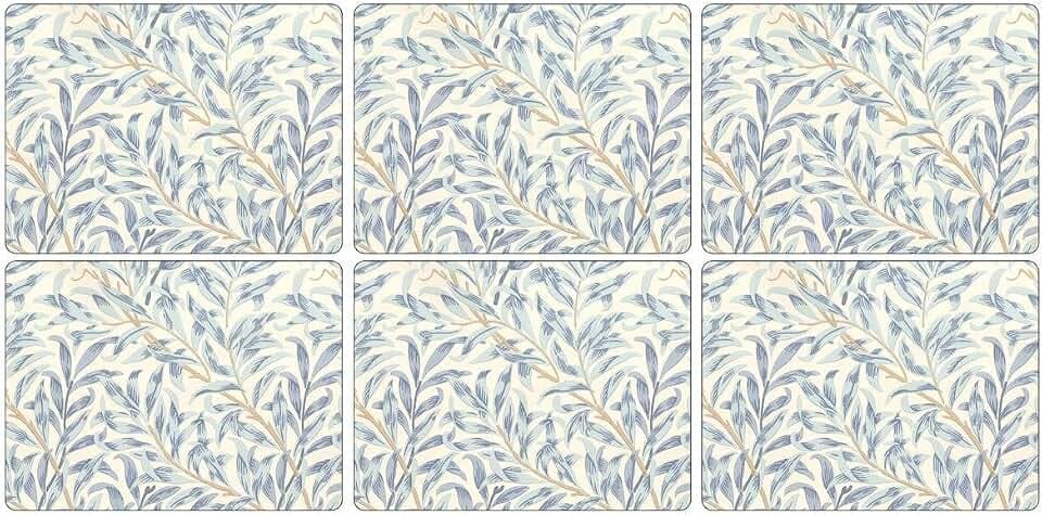 Portmeirion Pimpernel Platzsets, Motiv: Weidezweig, blau, 6 Stück