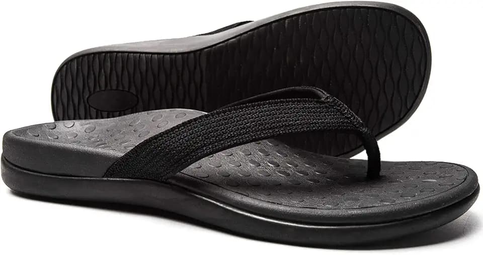 LLSOARSS Plantar Fasciitis Feet Sandal with Arch Support - Best Orthotic flip Flops for Flat Feet，Heel Pain- for Women