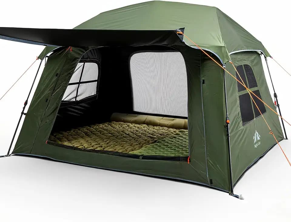 Night Cat Automatik Blackout Wurfzelt: 3 Min Aufbau Wasserdicht 4 Personen | 4 mann festival black wurfzelte reactive in 60 sekunden schnellaufbau camping
