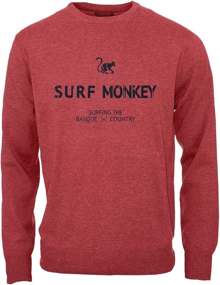 DRESSED IN MUSIC PLAY WITH ME Klassisches Sweatshirt mit Rundhalsausschnitt für Herren/Damen, Bio-Baumwolle, Surf Monkey