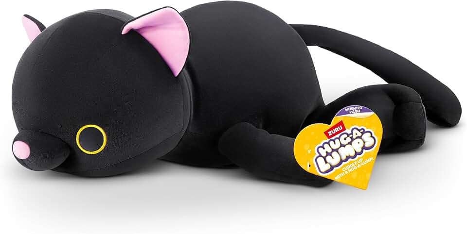 Hug-A-Lumps von ZURU 1,5 Kg Gewichtetes kuscheliges weiches Plüschtier, Komfortbegleiter, zur Angstlinderung, beruhigendes weiches Spielzeug für Kinder und Erwachsene (Katze/Luna)