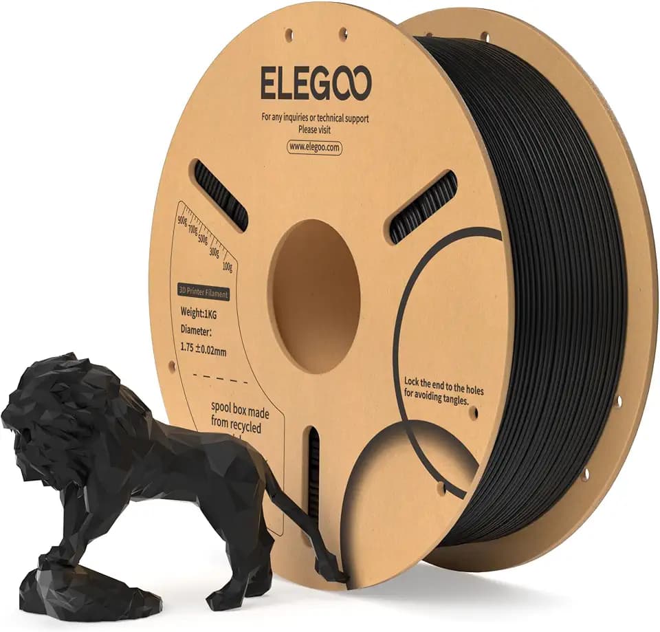 ELEGOO PLA Filament 1.75mm, 3D Drucker Filament PLA Schwarz 1KG