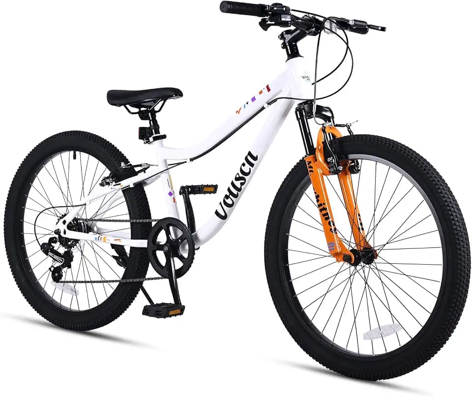 vollsch 20 24 Inch Kids Mountain Bike for 6-15 Years Old Boys Girls Teens 6-Speed Child MTB Bicycle with Front Suspension Fork, Dual V-Brakes, Multiple Colors