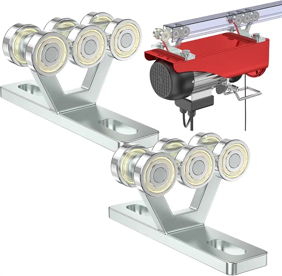 SKTREX 6 Wheel Hoist Trolley with Rollers - Strut Trolley Assembly for Electric Hoist - Fits 1-5/8" Wide and Taller Strut Channel - High Strength and Silent Operation