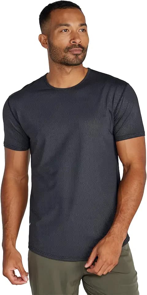 BYLT Basics Active Drop‑Cut Short Sleeve Shirt for Men - Slim Fit Plain Tee