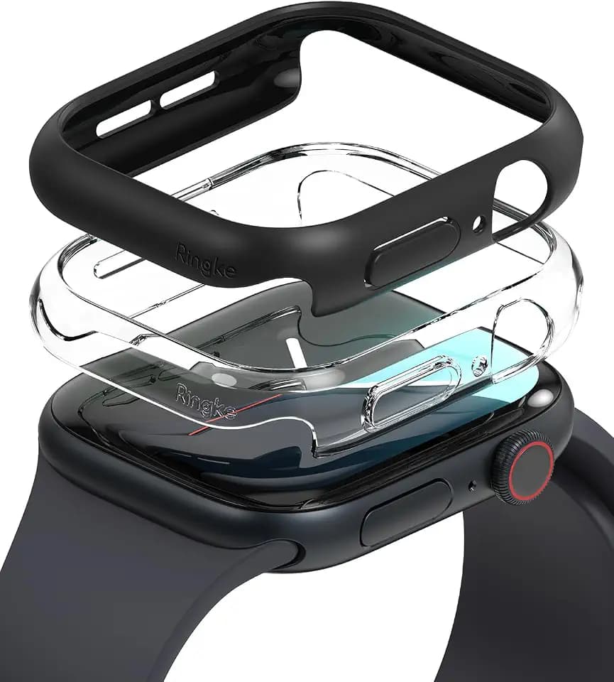 Ringke for Apple Watch Series 11/10 Case 46mm [Slim Clear & Matte Black]