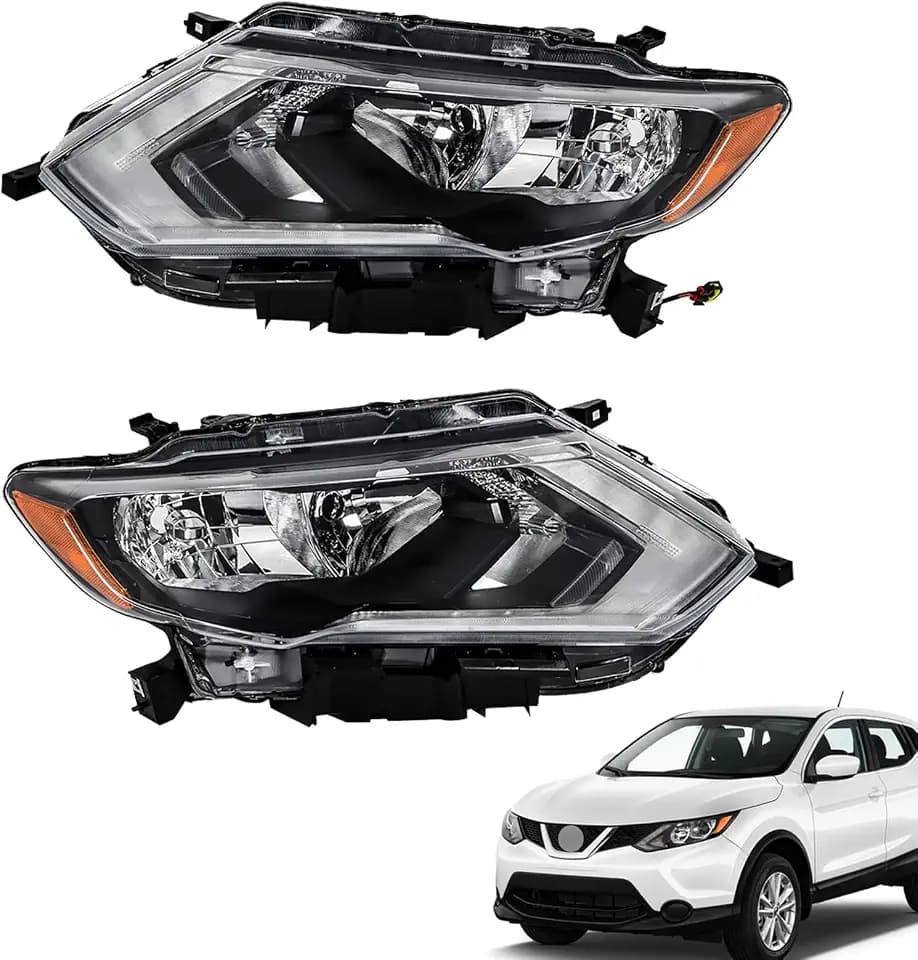 Halogen Headlights Left and Right Side Headlamp Assembly Replacement for Rogue 2017 2018 2019 Halogen