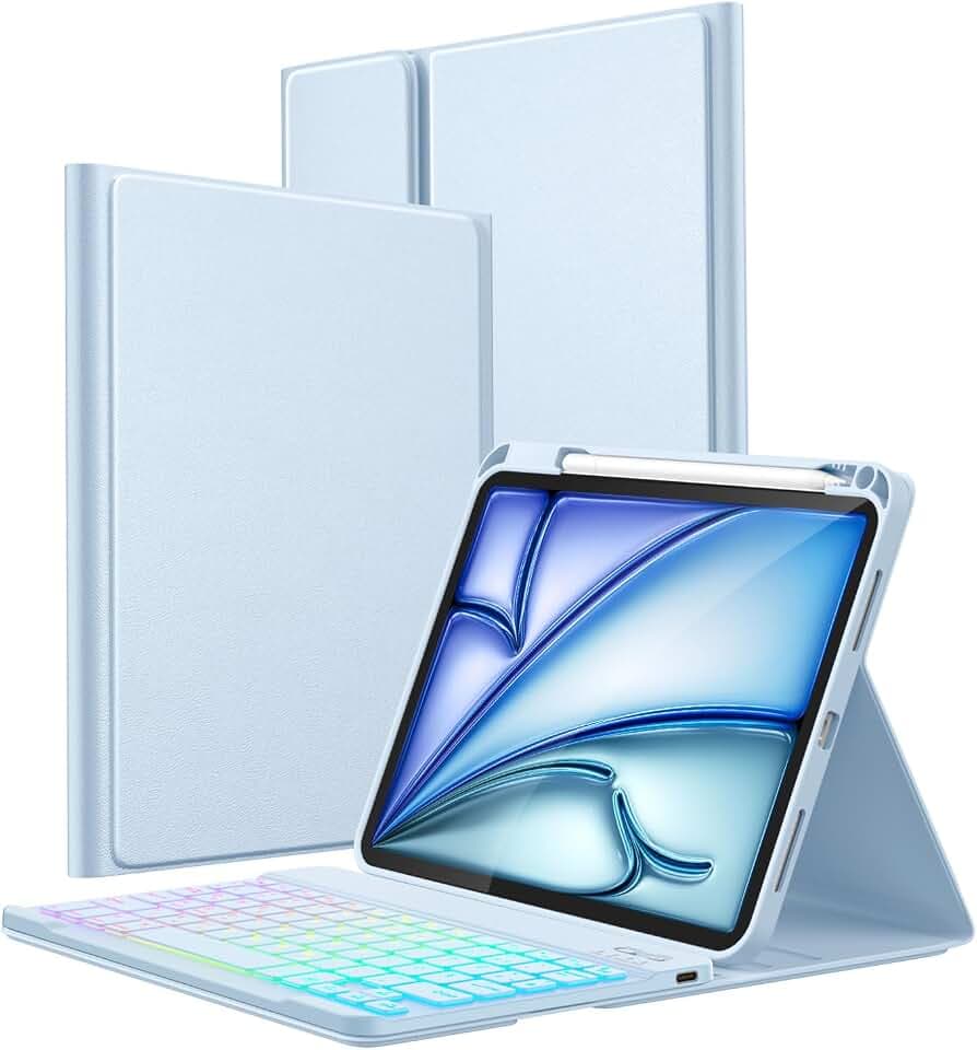 Vobafe Hülle mit Tastatur für iPad A16 11 Generation 2025/10 Gen 2022 10,9"