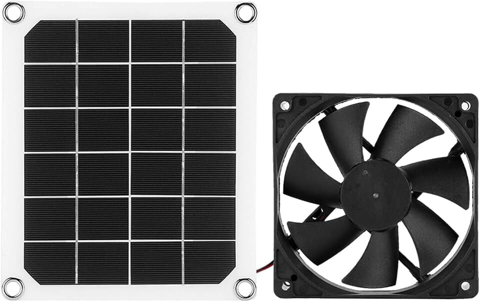 Solarventilator, 10 W, 4,7 Zoll, Solarbetriebene Ventilator-Sets, IP67, Wasserdicht, Solarbetriebener Abluft-Ansaugventilator für Hühnerstall, Gewächshäuser, Tierhäuser, Kleine
