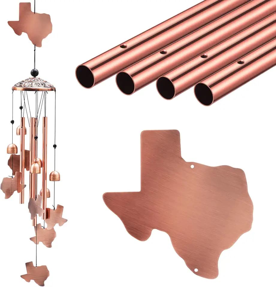 Yuntau Texas Decor Wind Chimes Texas Gifts Souvenirs 36" Outdoor