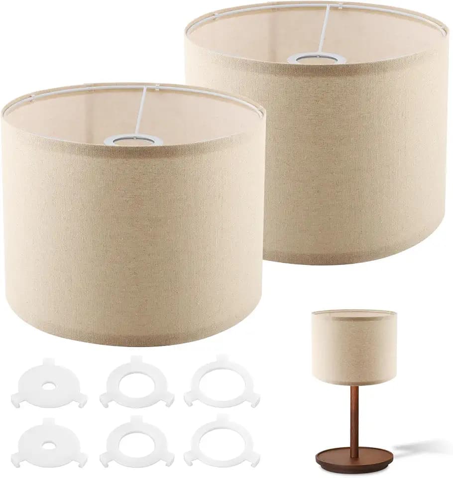 Small Lampshades Set of 2,10.24" Top x 10.24" Bottom x 7.48" High