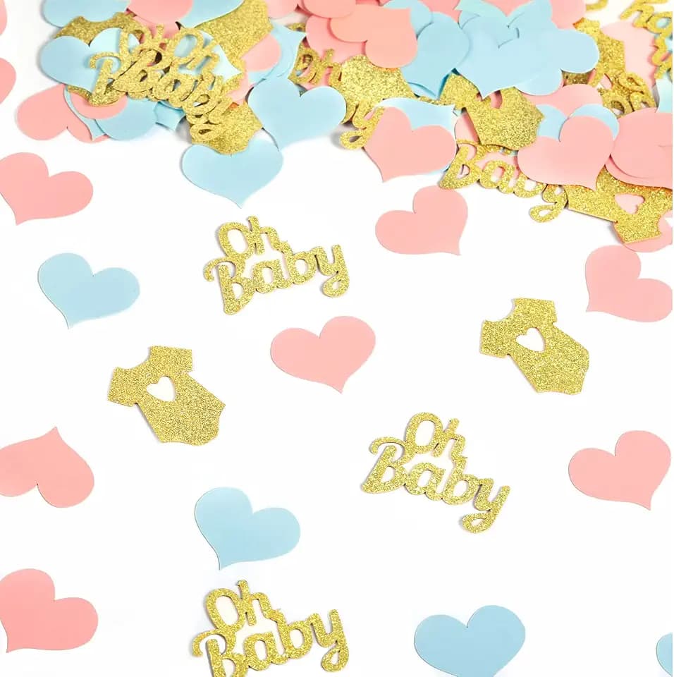 Sumind 240 Pieces Gender Reveal Confetti, Baby Shower Table Decorations