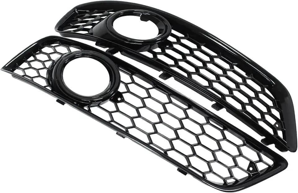 Nebelscheinwerfer Gitter Grill Stoßstange Kühlergrill Stoßfänger Grillgitter Blende Lampen Abdeckung Frontstoßstange Lüftungsgitter Rahmen Bienenwabe schwarz vorne links rechts für A3 8P 2009-2013