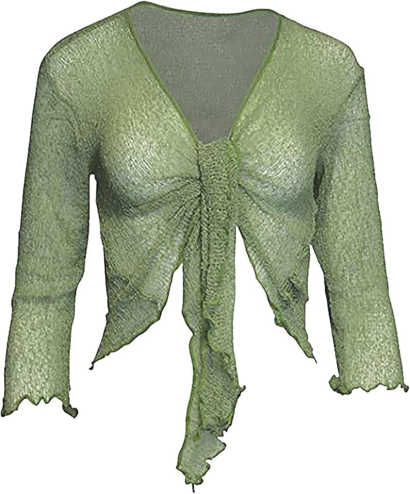 Damen-Bolero, 3/4-Ärmel, Feinstrick-Bolero, bauchfrei, dehnbar, Einheitsgröße