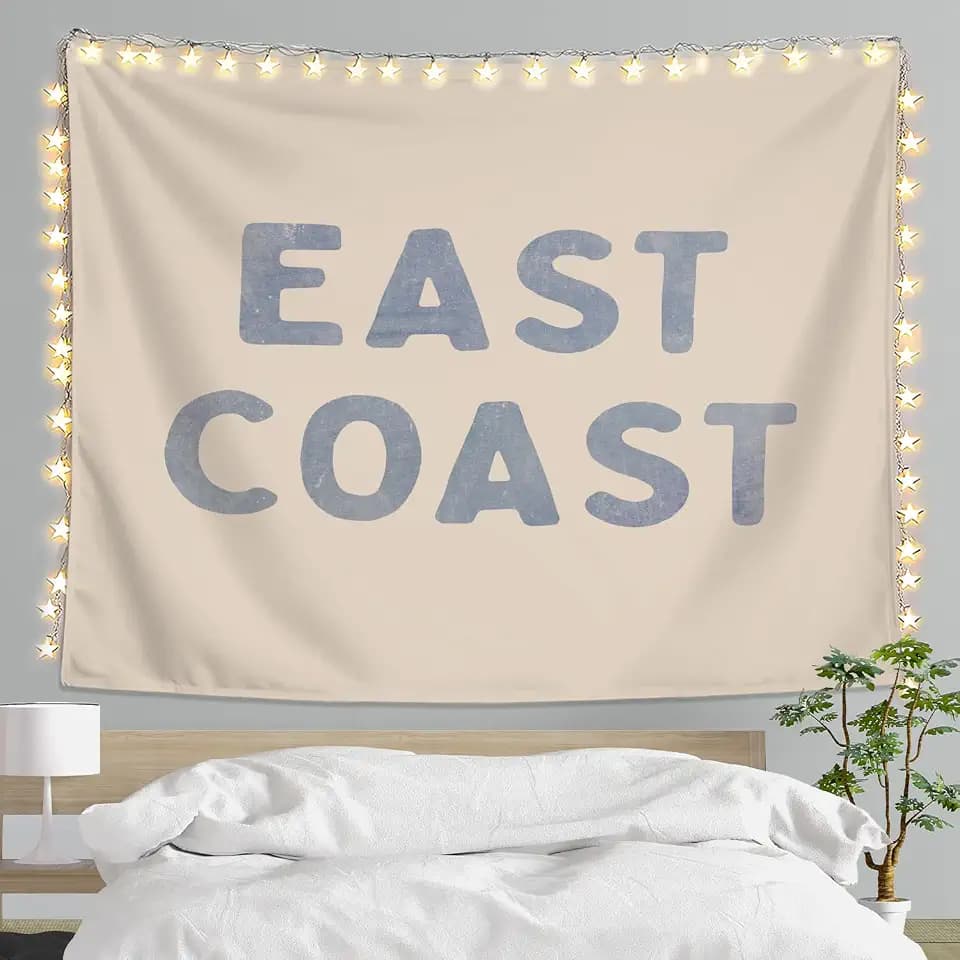 LIANGW Blue Dorm Coastal Tapestry,East Coast Coastal Granddaughter Decor, Tapestry for Bedroom, Indoor Outdoor Wall Art Teens Room Decoration Living Room Bedroom, tapestries 50x60 inches