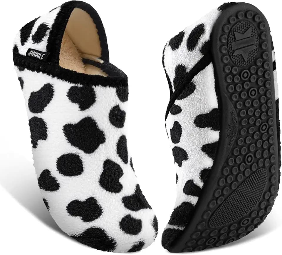 ATHMILE House Slippers for Women Men Indoor Barefoot House Shoes Soft Socks