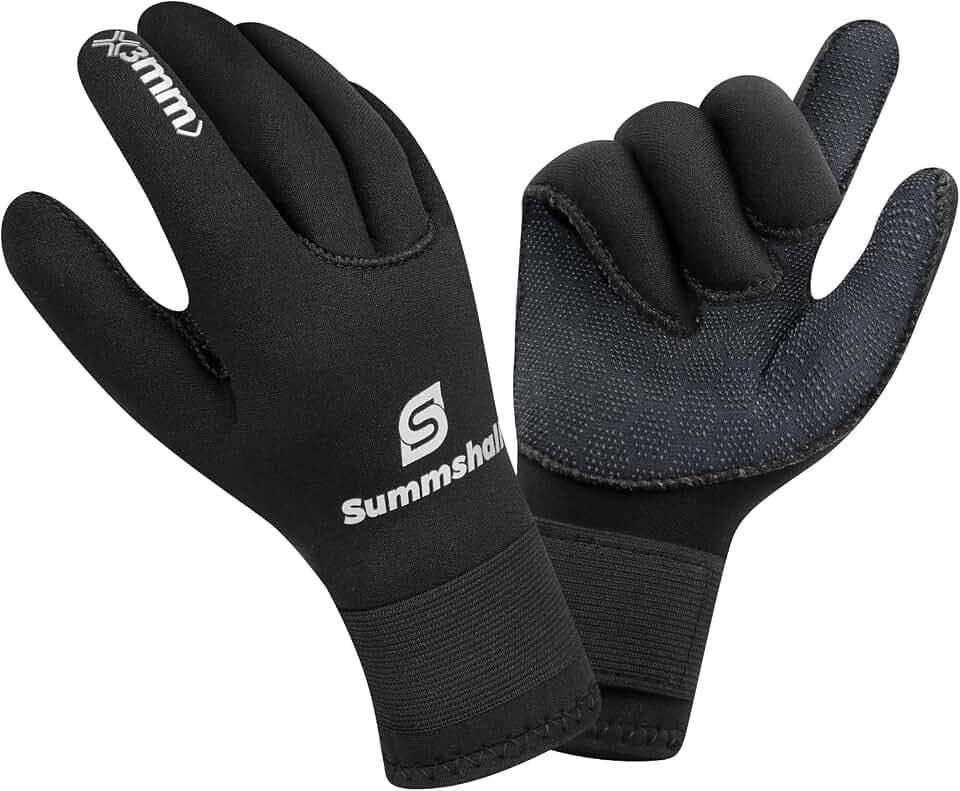 Neoprenhandschuhe 3mm Neopren Handschuhe für Damen Herren Thermisch Anti-Rutsch Wärmender Tauchhandschuhe mit elastischem Handgelenk zum Tauchen, Surfen, Schnorcheln