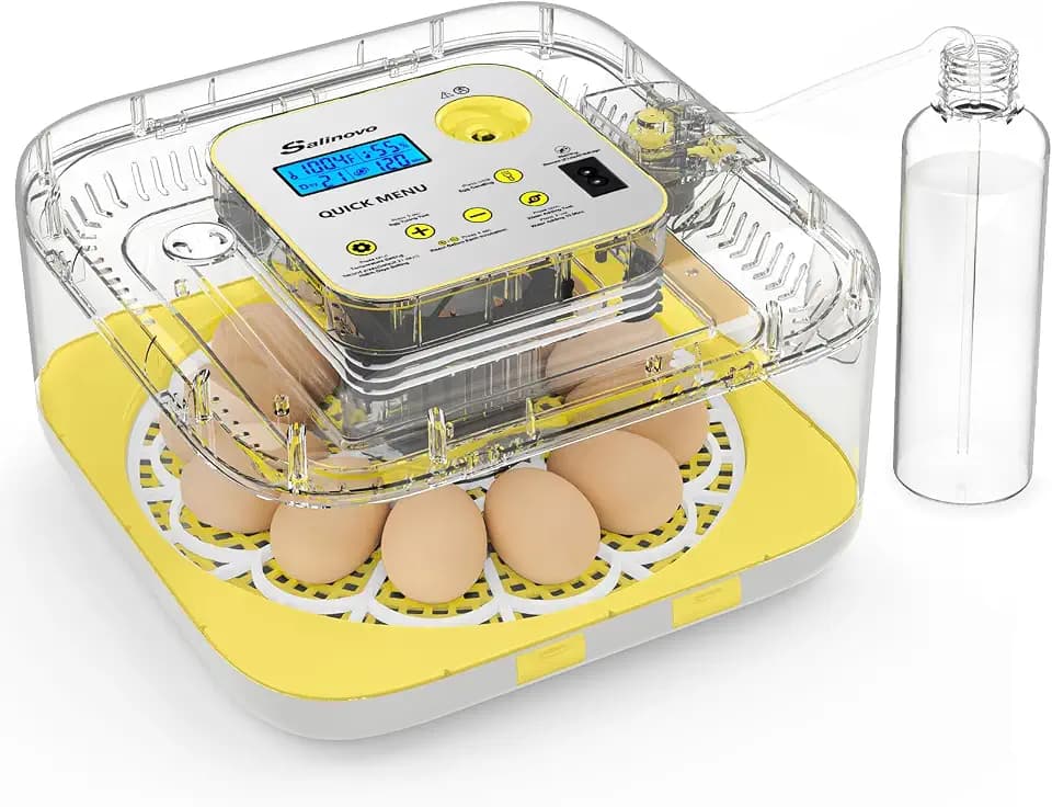 Sailnovo 12 Egg Incubators for Hatching Egg with Auto Humidification, Temperature Control, Automatic Egg Turning,Egg Candler,Incubator for Chicken Eggs,Ideal for Farm, School and Lab