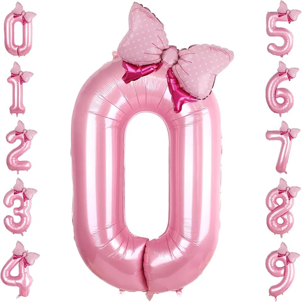 Pink Bow Balloons 40 Inch Pink Number 0 Balloon Bow Number Balloon