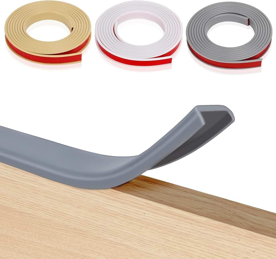 TPE U-förmige Selbstklebend Möbelkantenband, 20 mm * 3 m Möbelkantenband Faltbarer Kantenschutz für Schrankkanten, Abschlussleiste, Deckenkanten, Arbeitsplatten (Grau)