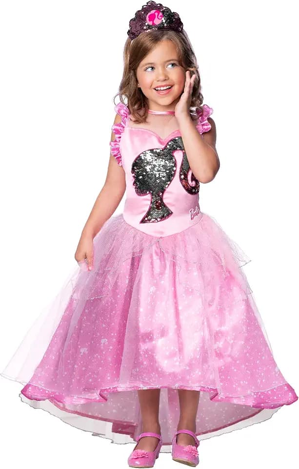 Rubie's offizielles Barbie Prinzessin Kostüm, Mädchen, Rosa, Medium 5-6 Jahre, Welttag des Buches