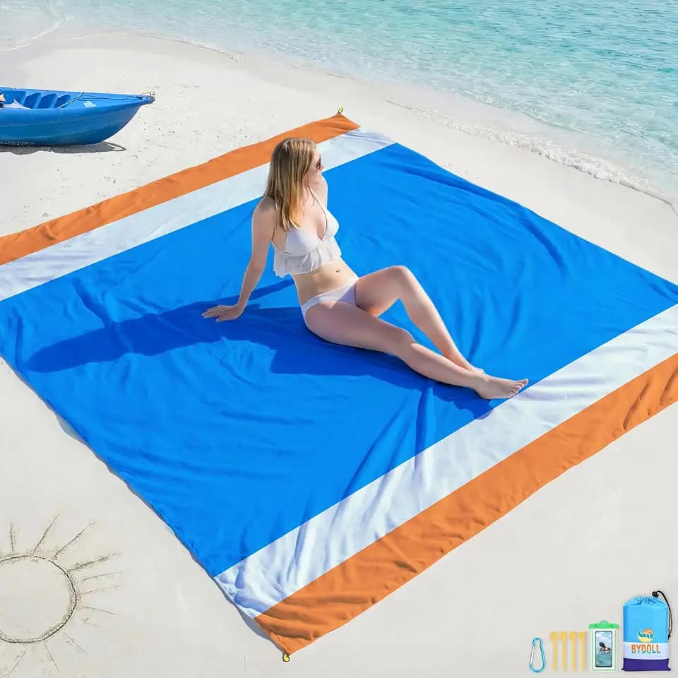 Beach Blanket Waterproof Sandproof Large 78''X81''/10'X9' Beach Towel Mat