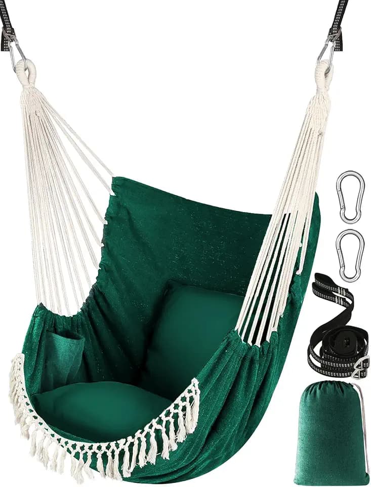 Chihee Hammock Chair with Strong Webbing Straps Hooks Suspension 2 Cushions