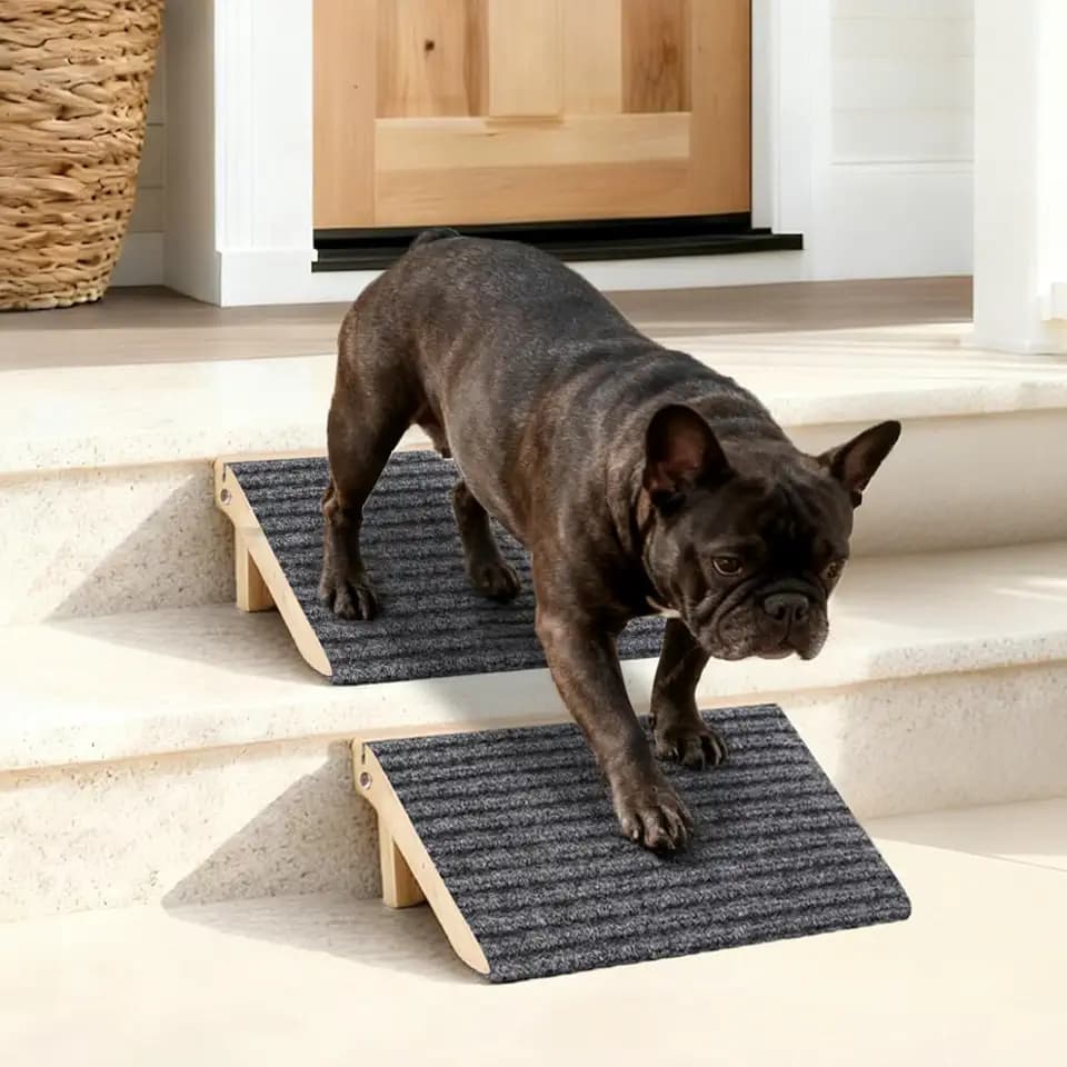 Foldable Wooden Dog Stairs, Slope for Senior & Joint-Sensitive Dogs