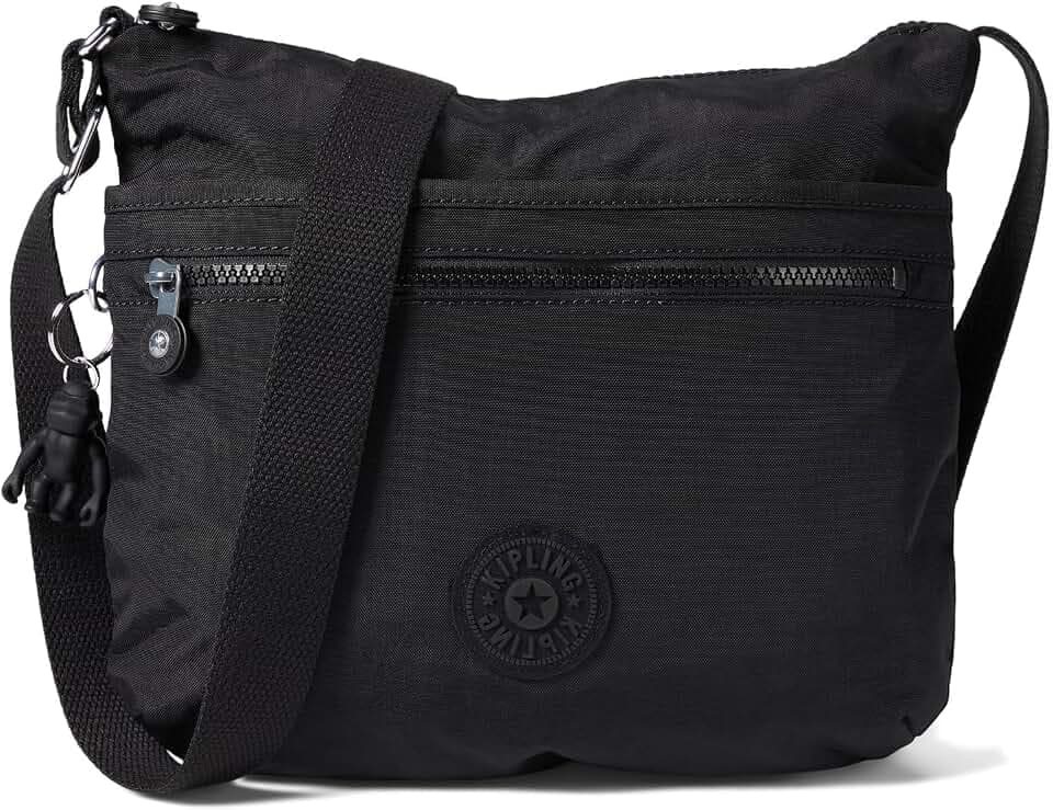 Kipling Womens Arto Crossbody Bag, Black Noir, 11.25 L X 10.25 H X 1.5 D US