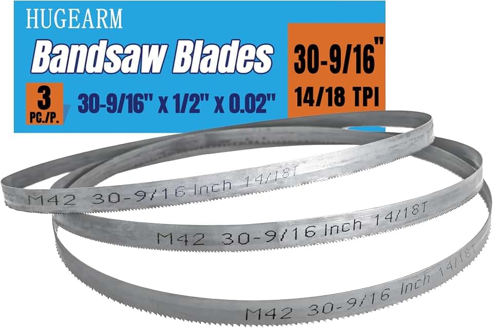 Bandsaw Blades for Milwaukee M12 Fuel Bandsaw, 30-9/16" x 1/2" x 0.02", Bi-Metal M42, 14/18 TPI Portable Band Saw Blades, 3 Pcs