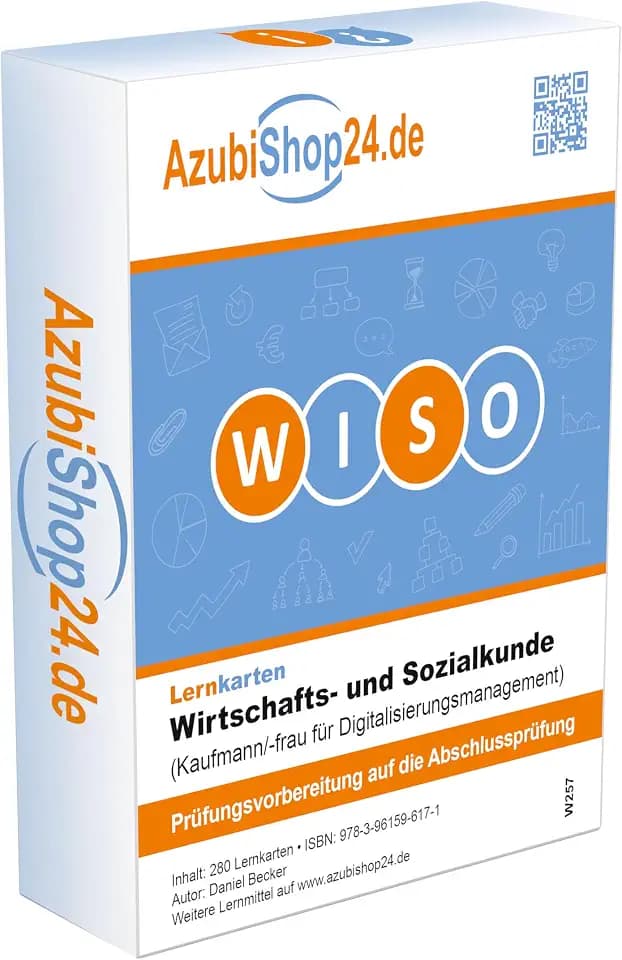 Lernkarten Wirtschafts- und Sozialkunde Kaufmann für Digitalisierungsmanagement: Wiso Prüfungsvorbereitung