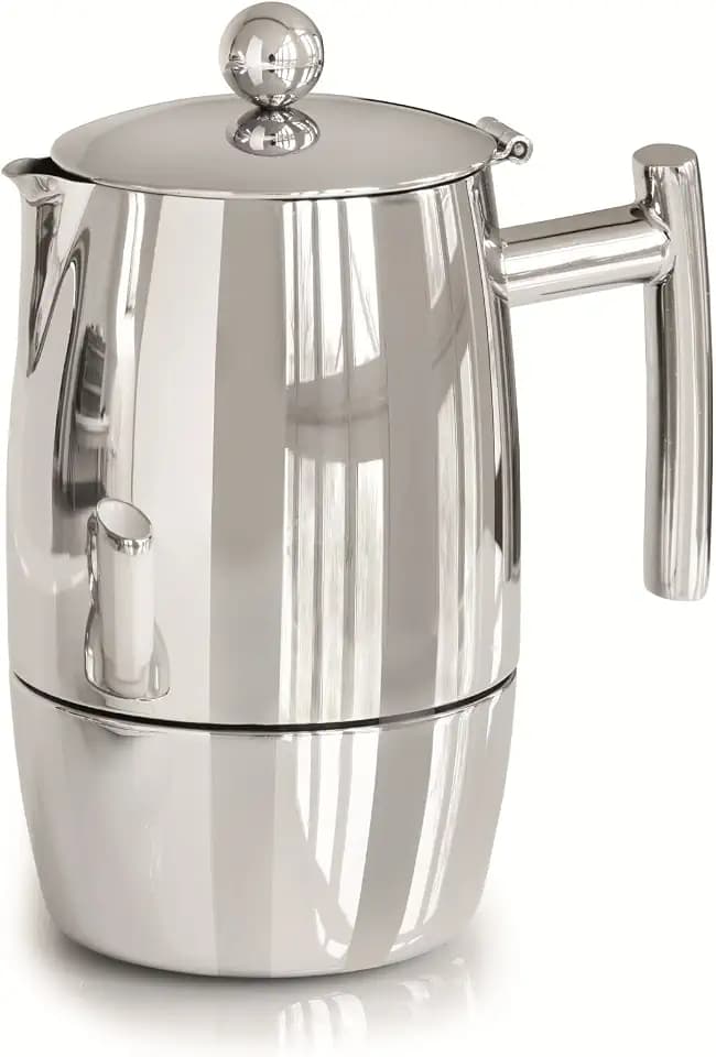 Karl Weis Espressokocher Premium für 3-4 Tassen aus Edelstahl, Geeignet für Elektro, Gas, Ceranfeld und Induktionsherde, 150ml, 16983