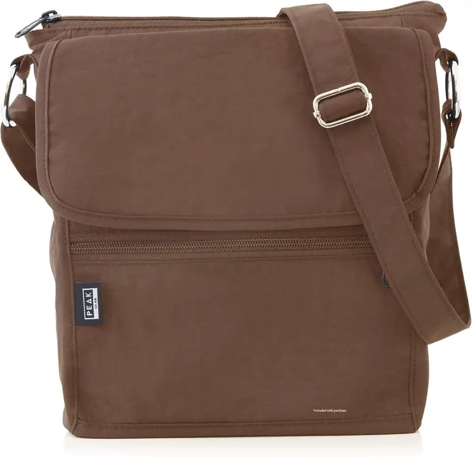 Peak Gear Crossbody Travel Purse with RFID Blocking Pocket and Lifetime Recovery Service. Nylon Shoulder Bag