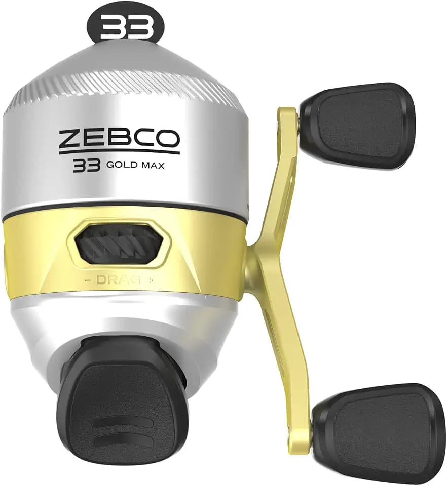 Zebco 33 Gold Spincast Fishing Reel, Changeable Right or Left-Hand Retrieve, All-Metal Gears, Pre-Spooled with Zebco Cajun Fishing Line