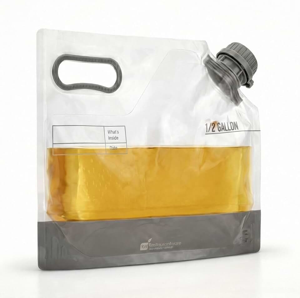 Restaurantware 2 gal Clear Plastic Take Out Drink Bag, 2 Pack