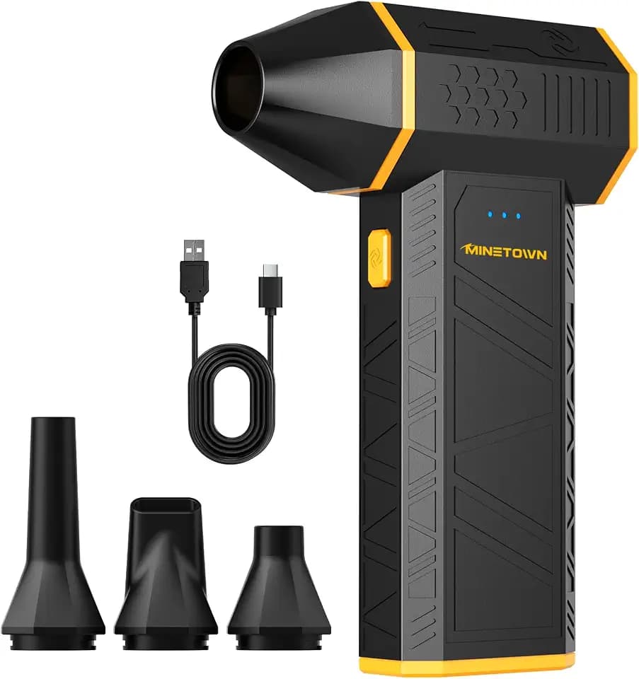 SwiftFlow X3 Compressed Air Duster-110000RPM Super Power Electric Air Duster, 3-Speed Adjustable Rechargeable Cordless Air Blower for Computer, Keyboard, Home, Outdoor and Car