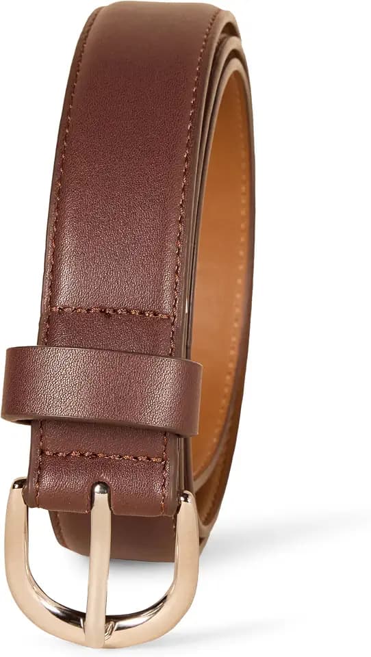 Amazon Essentials Women's Work Dress Jean Belt with Metal Buckle (Available in Plus Size)