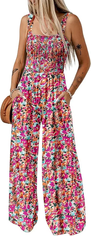 Dokotoo Women's Loose Overalls Jumpsuits One Piece Sleeveless Rompers