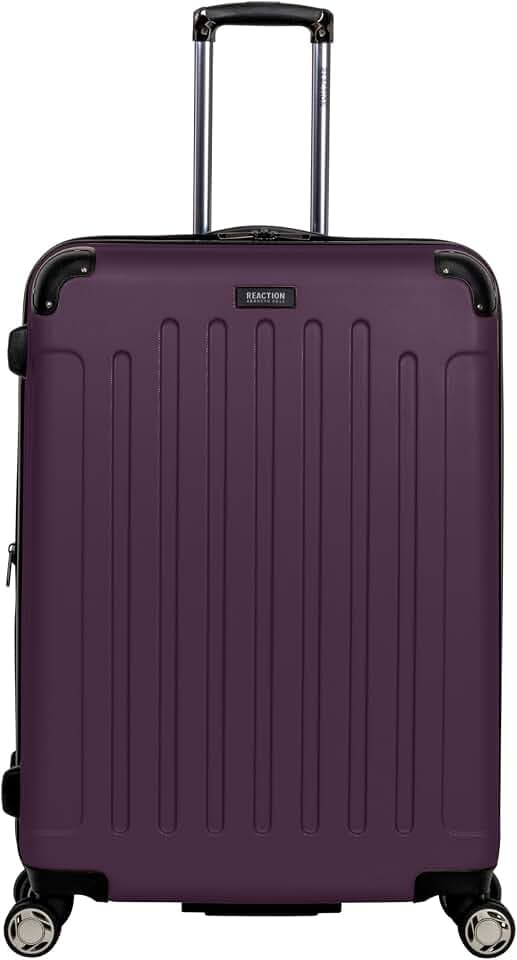Kenneth Cole REACTION Renegade Luggage Expandable 8-Wheel Spinner Lightweight Hardside Suitcase, Midnight Plum, 28-Inch Checked