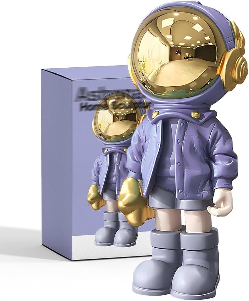 EZ4ENCE Astronaut Statue for Home Decor, Sculpture Shelf Decoration(Purple)