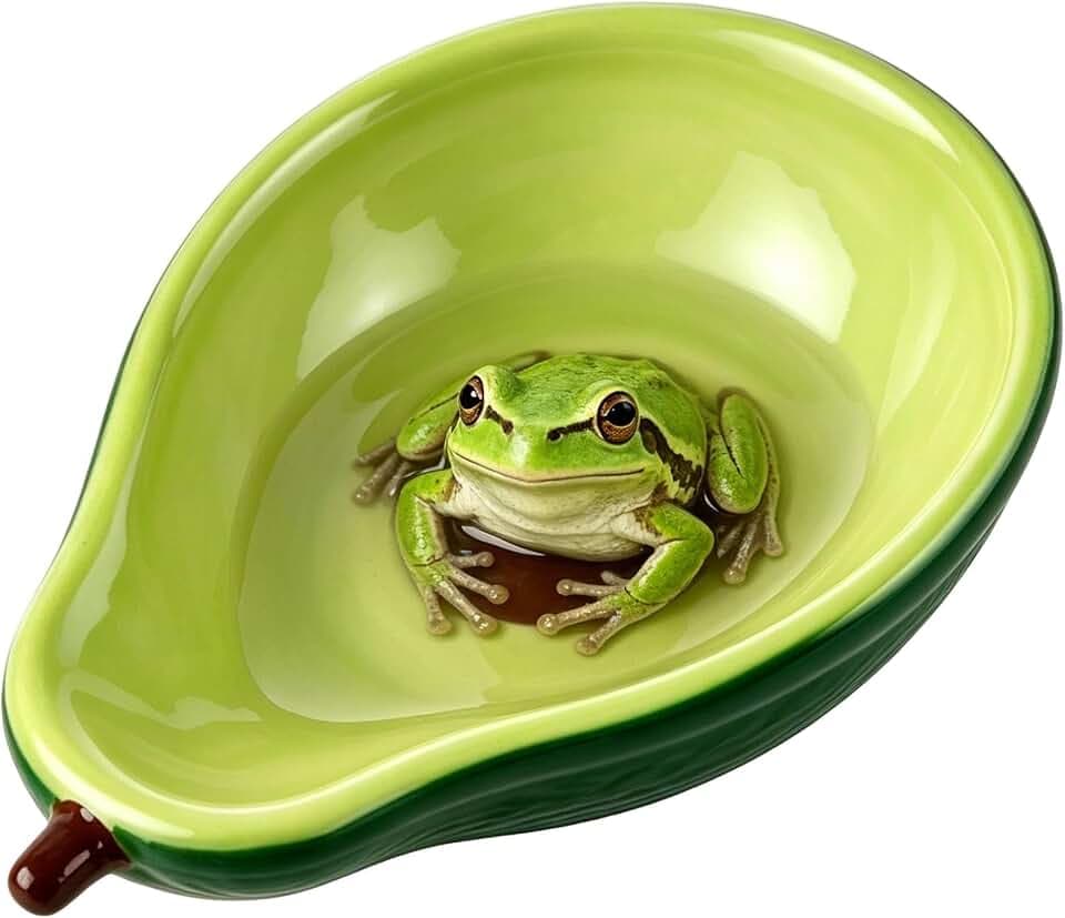 JSLZF Tree Frog Habitat Frog Water Bowl Dish Bathtub Tank Accessories